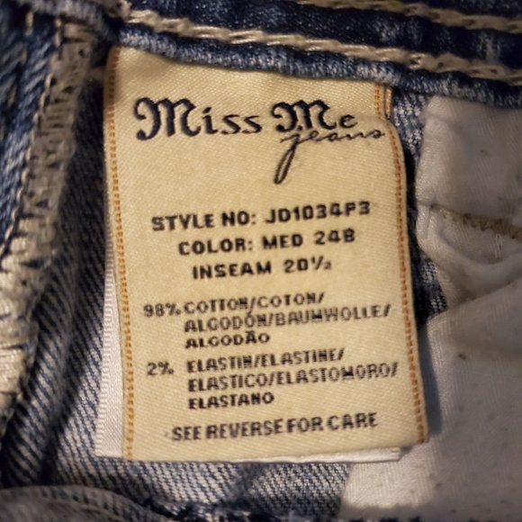 Miss Me Blue Sunny Capri Jeans Women's 27x20.5‎ - Picture 3 of 6